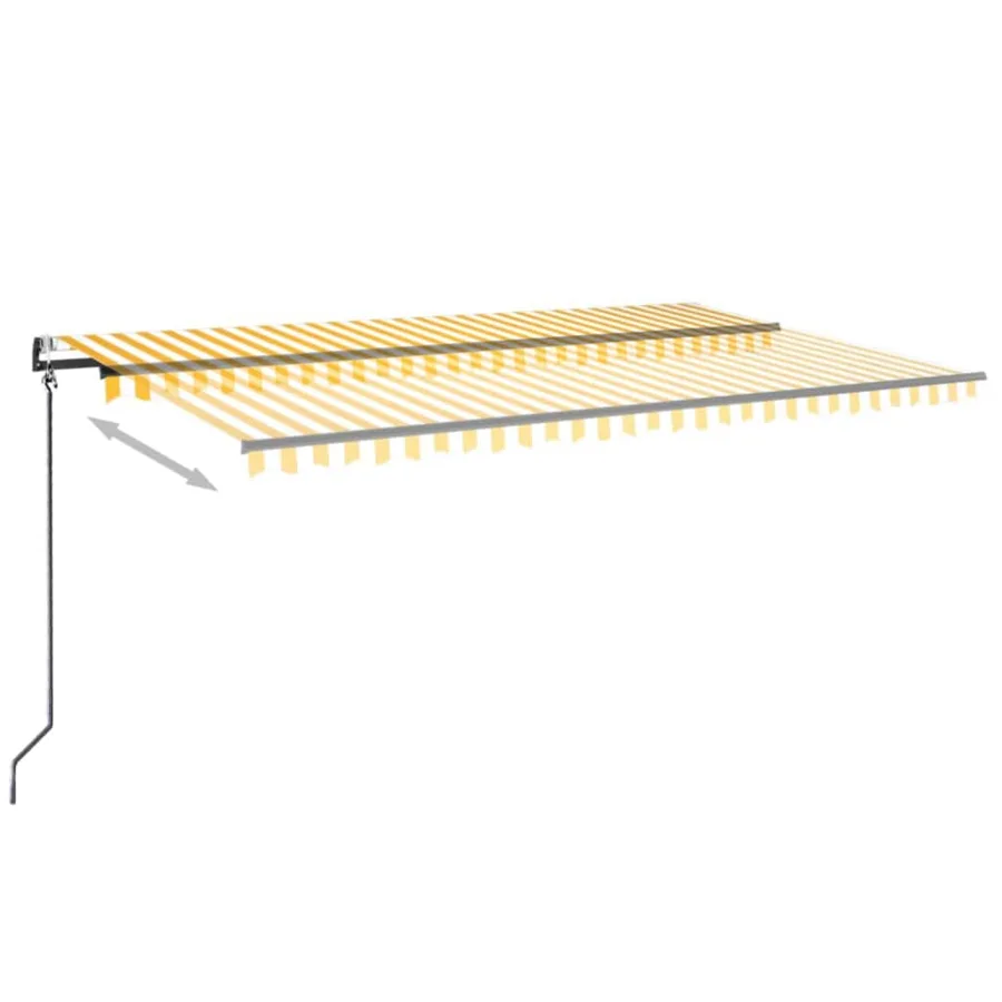 Auvent automatique capteur de vent LED 500x350cm Jaune et blanc - 9