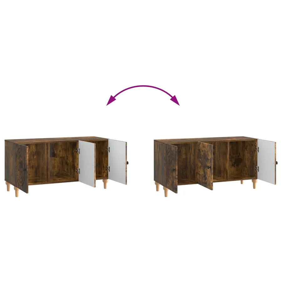 Meuble TV Chêne fumé 99 x 34,5 x 50 cm Bois d'ingénierie - 11