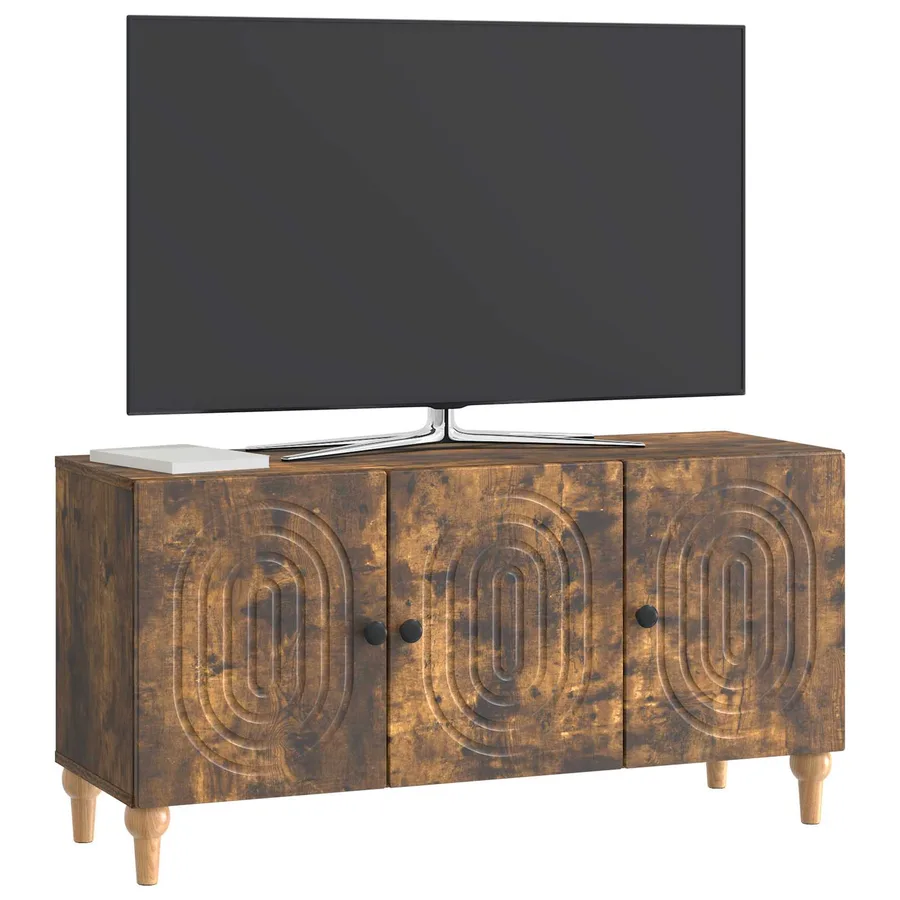 Meuble TV Chêne fumé 99 x 34,5 x 50 cm Bois d'ingénierie - 3