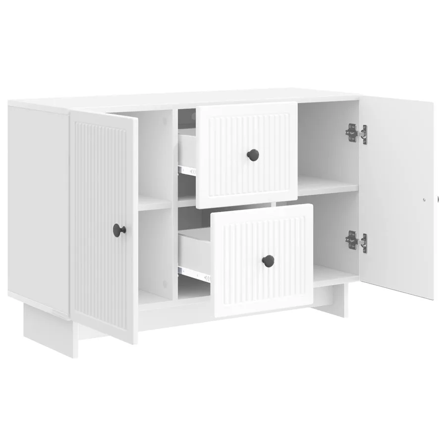 Buffet Blanc brillant 89 x 34,5 x 60 cm Bois d'ingénierie - 5