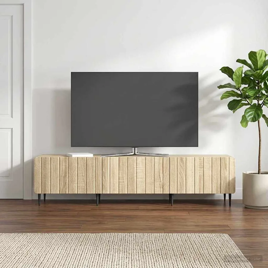 Meuble TV Chêne Sonoma 147 x 34,5 x 32 cm Bois d'ingénierie - 4
