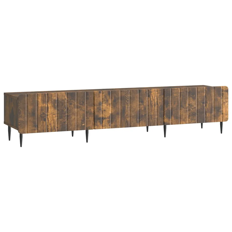 Meuble TV Chêne fumé 147 x 34,5 x 32 cm Bois d'ingénierie - 2