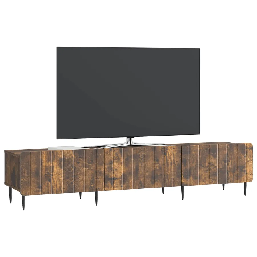 Meuble TV Chêne fumé 147 x 34,5 x 32 cm Bois d'ingénierie - 3