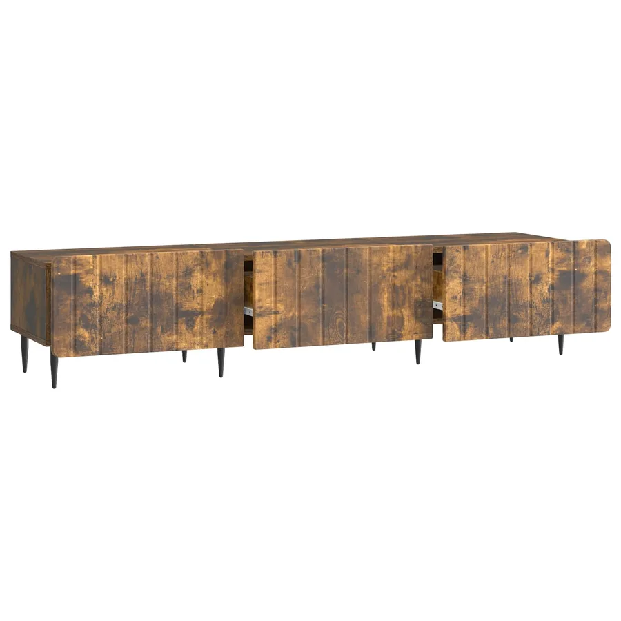 Meuble TV Chêne fumé 147 x 34,5 x 32 cm Bois d'ingénierie - 5