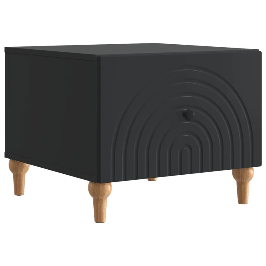 Table basse avec tiroir Noir 49 x 50 x 40 cm Bois d'ingénierie - 2