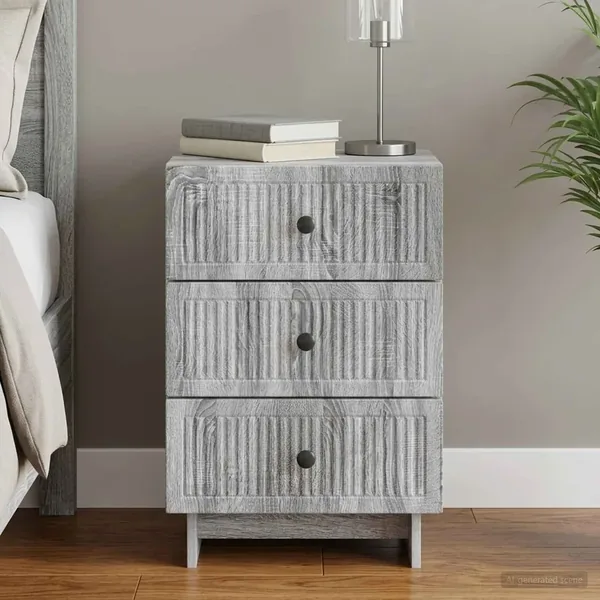 Cabinet de chevet avec tiroir Sonoma gris 43 x 41 x 66,5 cm