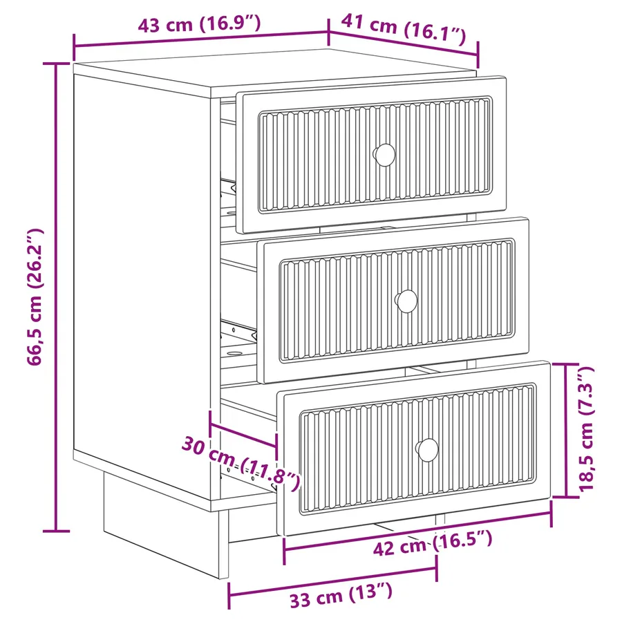 Cabinet de chevet avec tiroir Sonoma gris 43 x 41 x 66,5 cm - 10