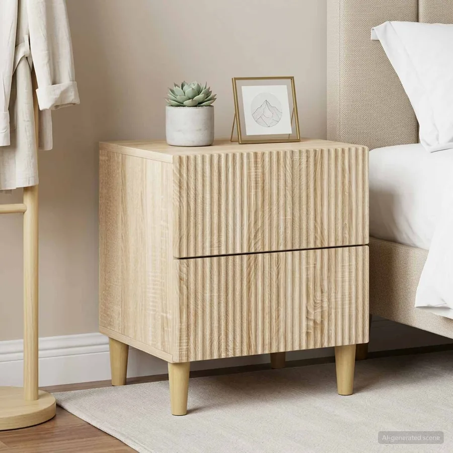 Cabinet de chevet 2 pcs Chêne Sonoma 43 x 34,5 x 48 cm