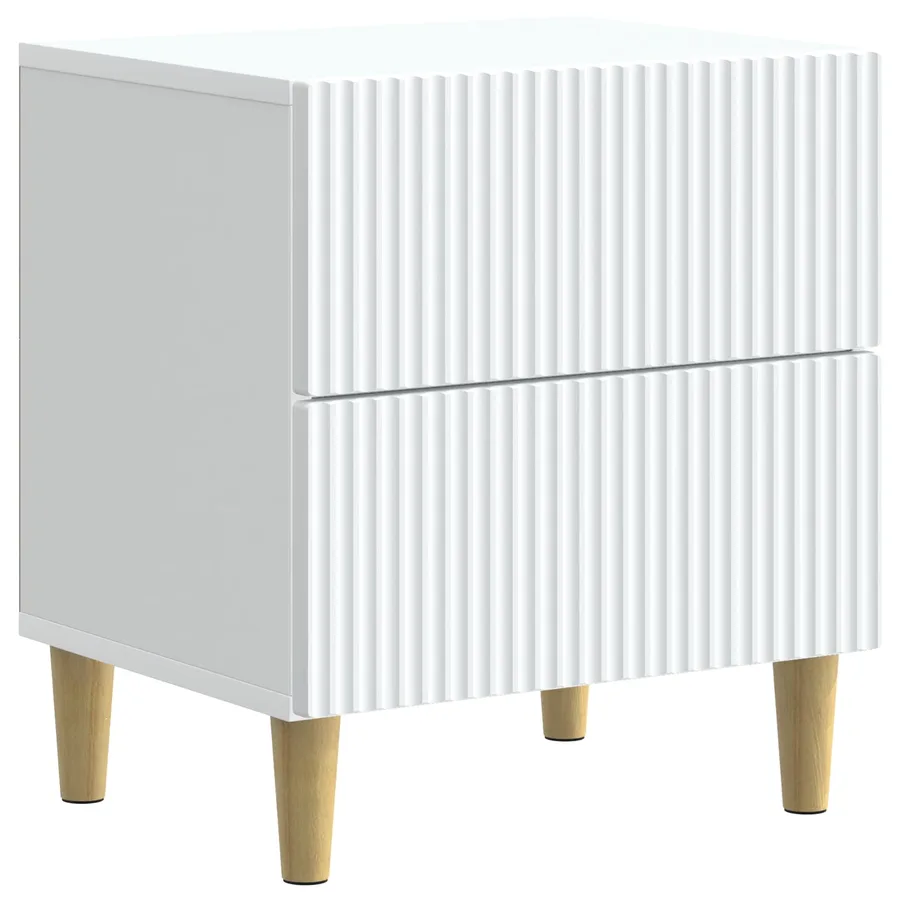 Cabinet de chevet avec tiroir 2 pcs Blanc 43 x 34,5 x 48 cm - 5