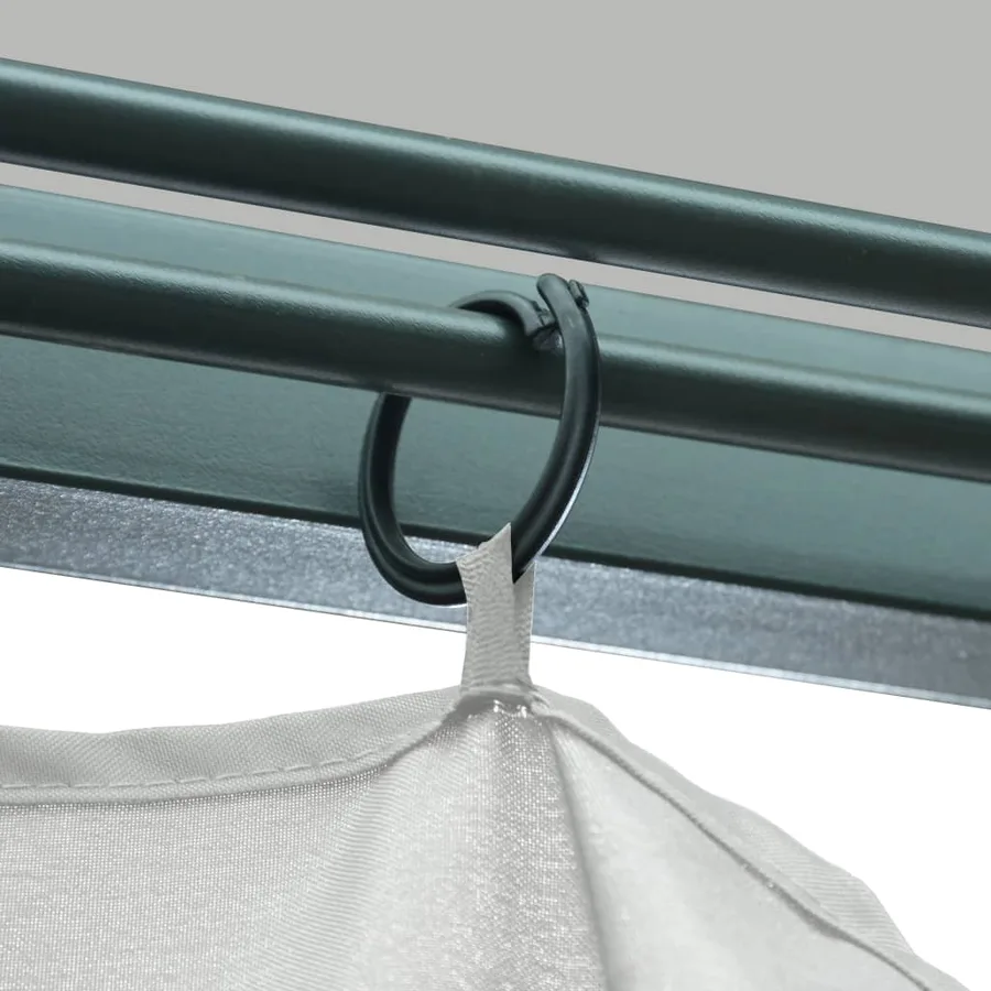 Tonnelle avec rideau et lumières LED 4x3 m Crème Aluminium - 12