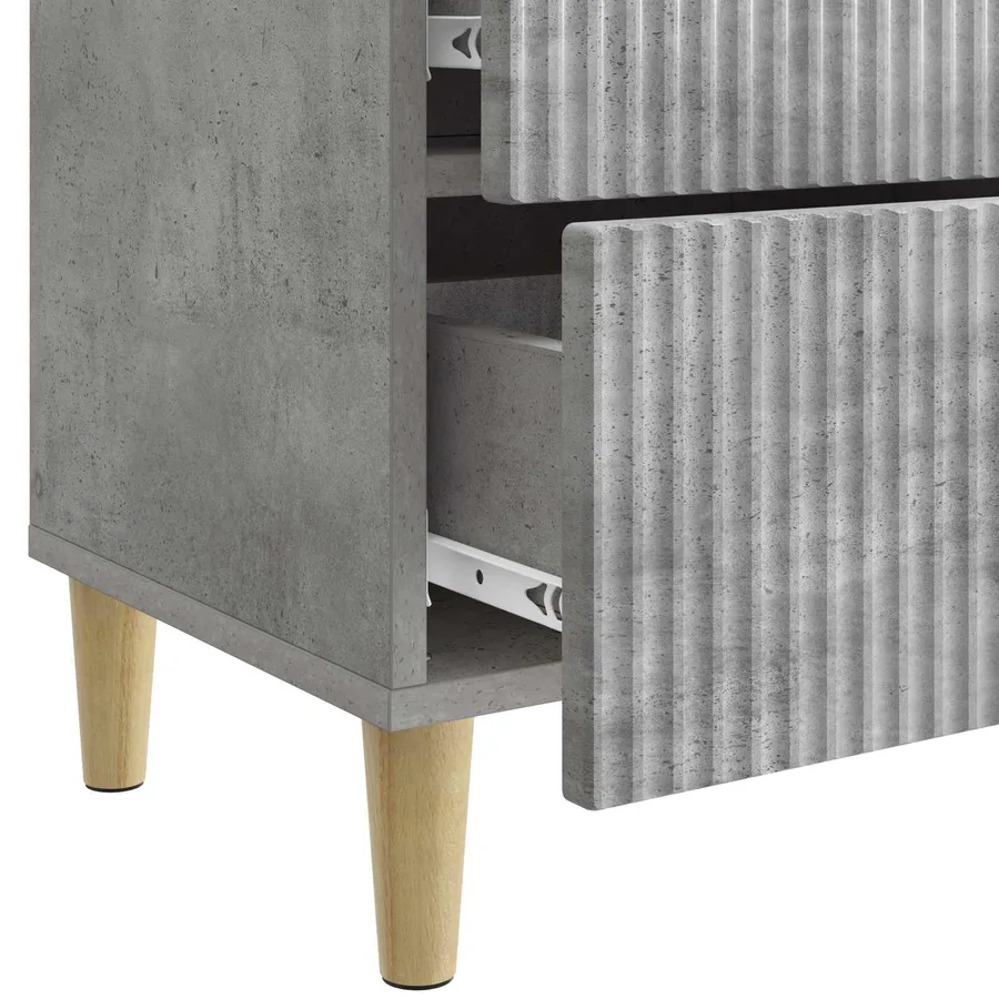 Cabinet de chevet 2 pcs Gris béton 43 x 34,5 x 48 cm - 11