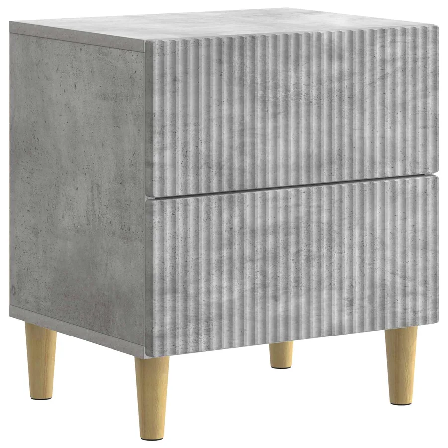 Cabinet de chevet 2 pcs Gris béton 43 x 34,5 x 48 cm - 5