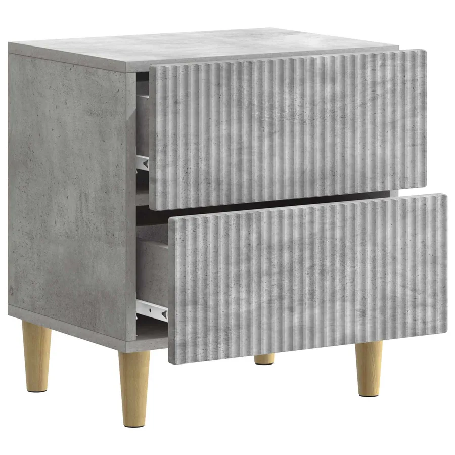 Cabinet de chevet 2 pcs Gris béton 43 x 34,5 x 48 cm - 6