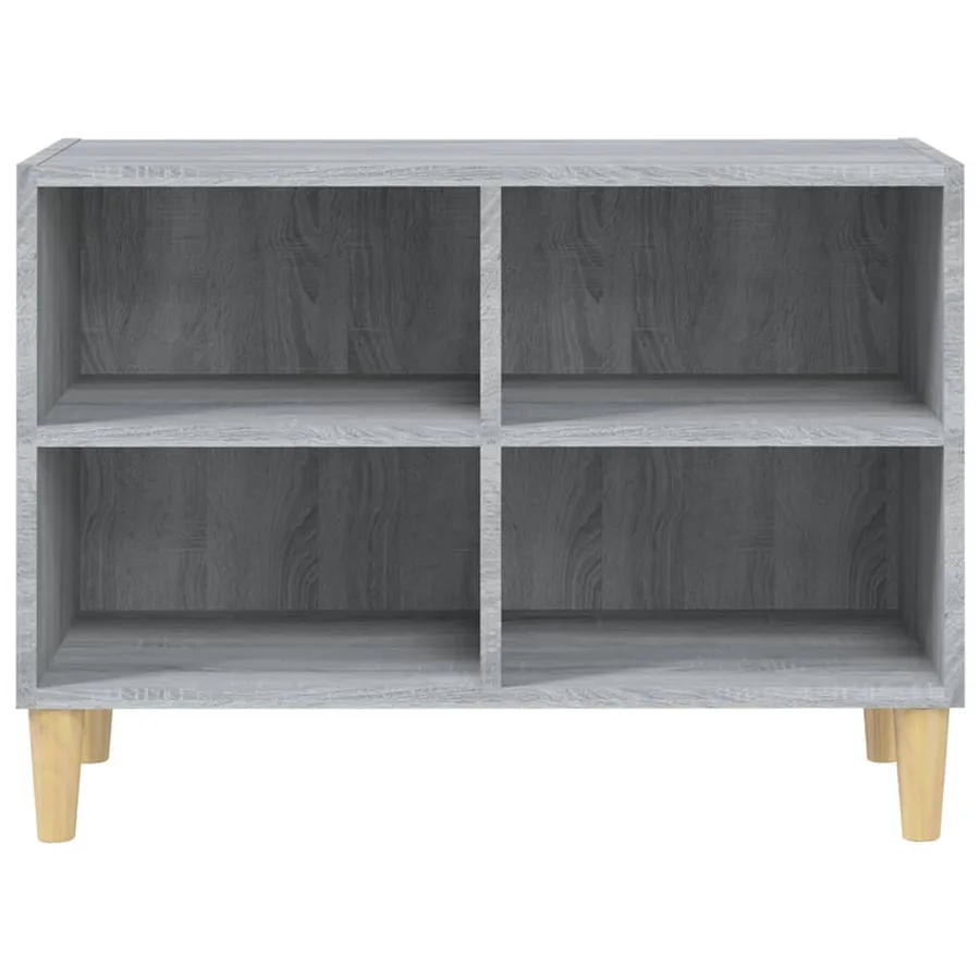 Meuble TV avec pieds en bois massif Sonoma gris 69,5x30x50 cm - 3