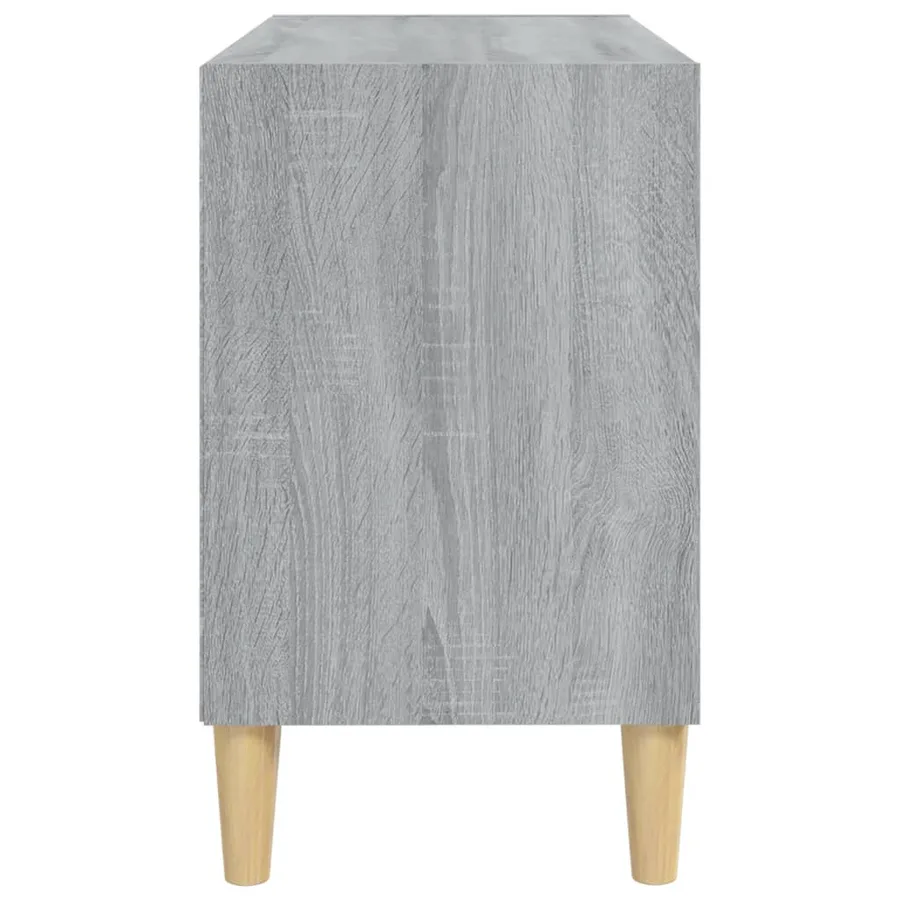 Meuble TV avec pieds en bois massif Sonoma gris 69,5x30x50 cm - 4