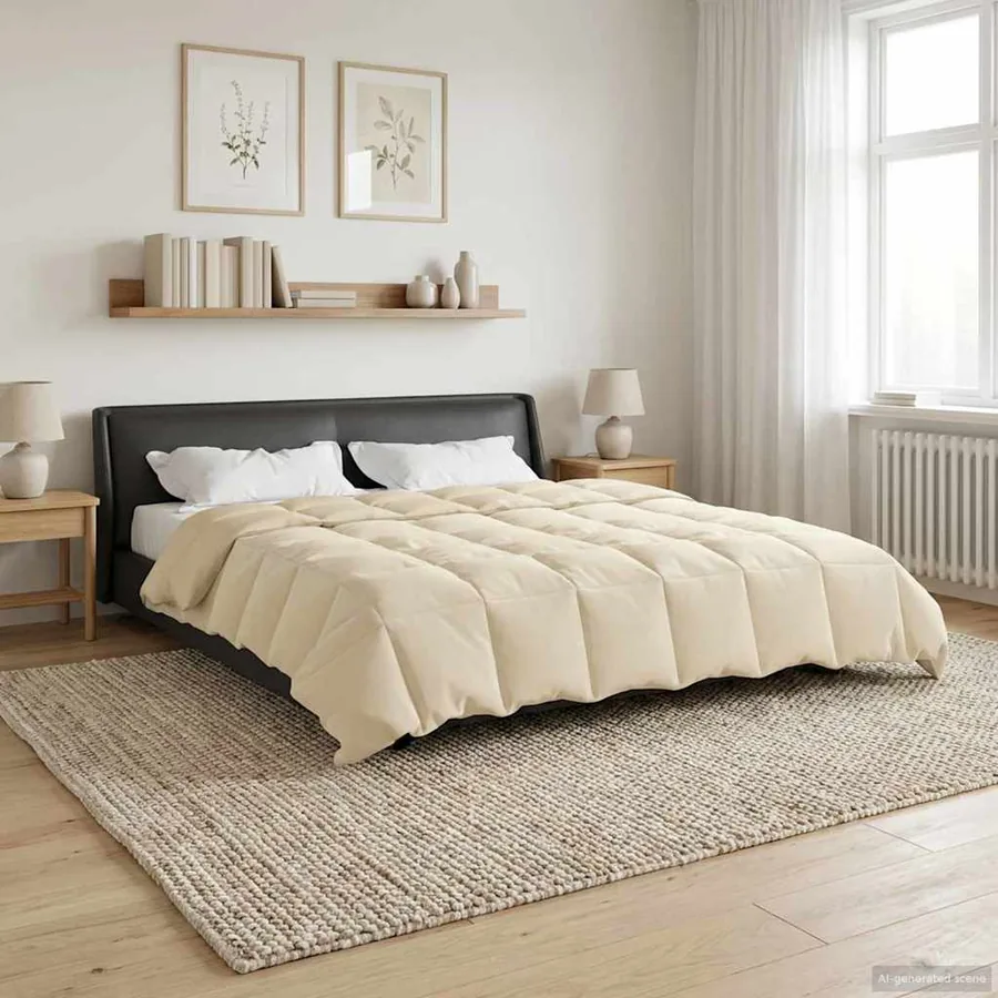 Duvet complet toute l'année Crème 200 x 240 cm Microfibre
