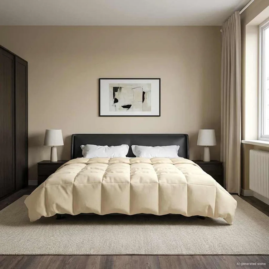 Duvet complet toute l'année Crème 200 x 240 cm Microfibre - 4