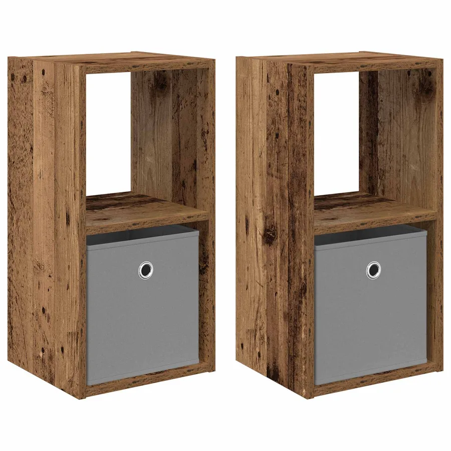 Table de chevet 2 pcs Bois ancien 30,5 x 27 x 59,5 cm - 2