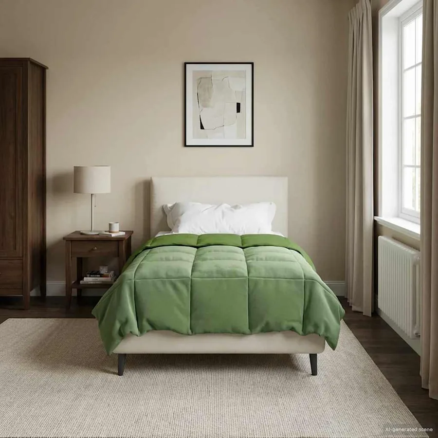Duvet d'été simple Matelassé Vert 140 x 200 cm Microfibre
