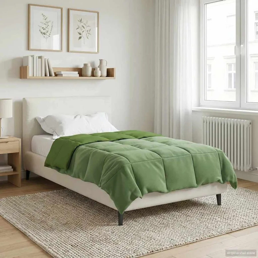 Duvet d'été simple Matelassé Vert 140 x 200 cm Microfibre - 4
