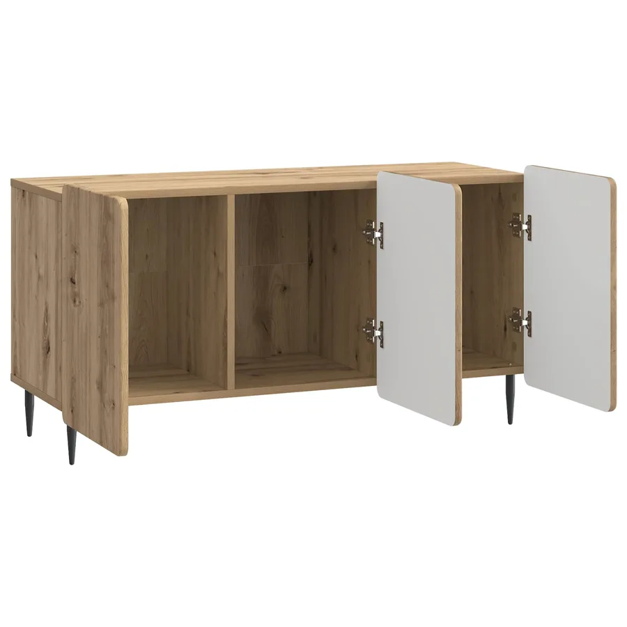 Meuble TV 99 x 34,5 x 52 cm Chêne artisanal Bois d'ingénierie - 5