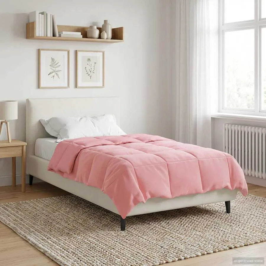 Duvet d'été simple Matelassé Rose 140 x 200 cm Microfibre - 4