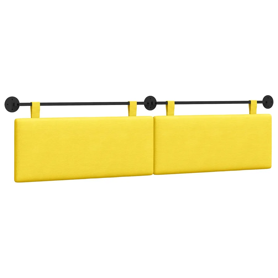 Tête de lit suspendue Jaune clair Tissu en velours côtelé - 2