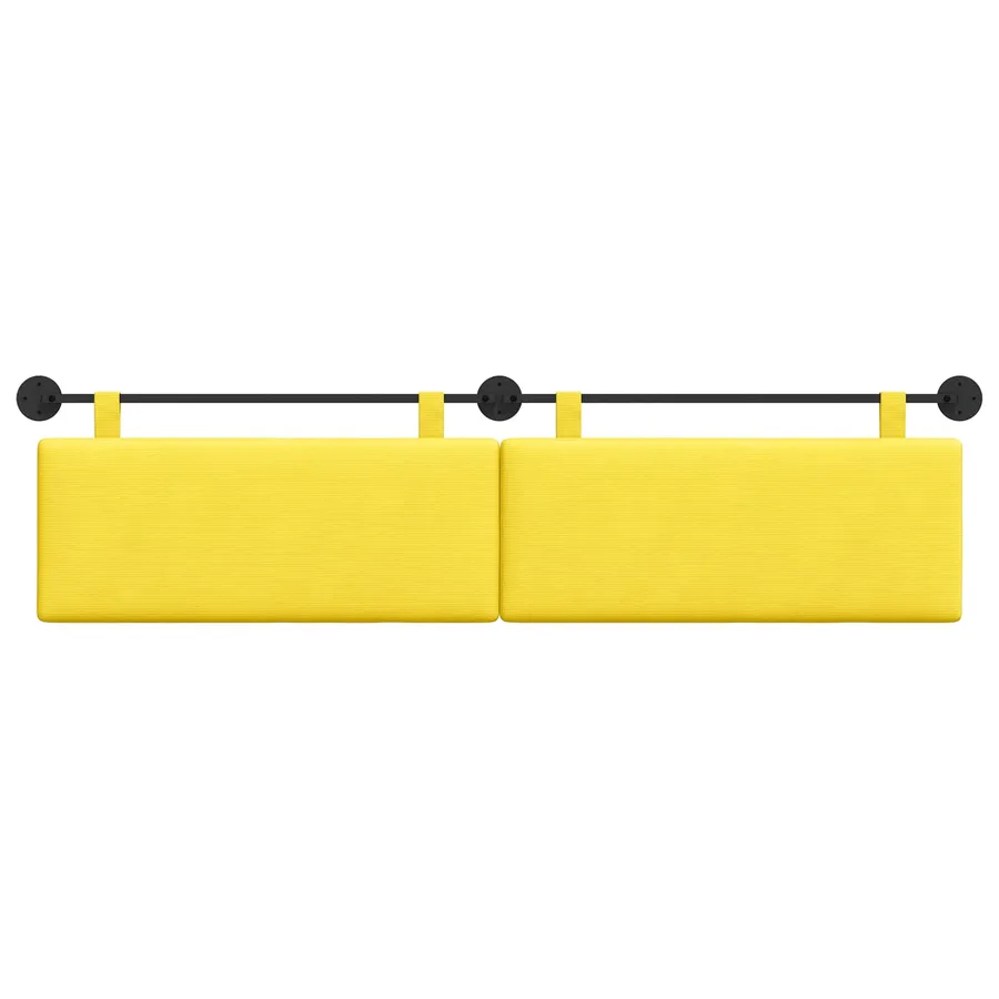 Tête de lit suspendue Jaune clair Tissu en velours côtelé - 5