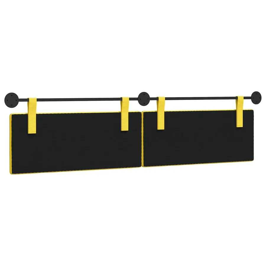 Tête de lit suspendue Jaune clair Tissu en velours côtelé - 7