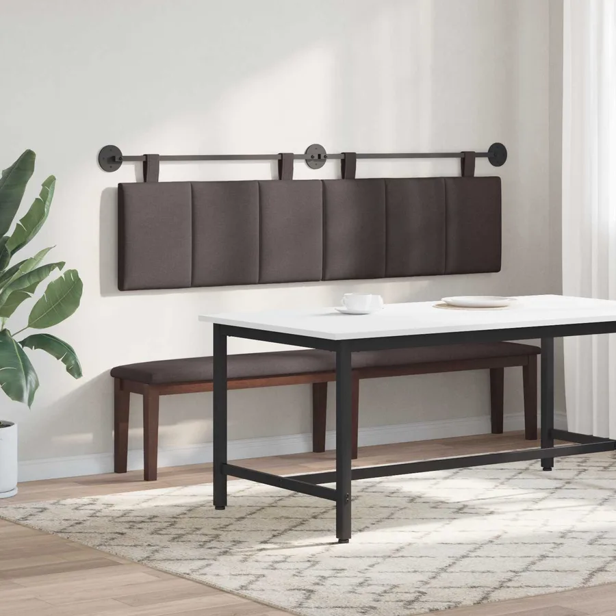 Tête de lit suspendue Marron foncé Tissu - 4