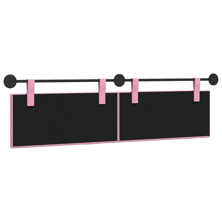 Tête de lit suspendue Rose Tissu - 7