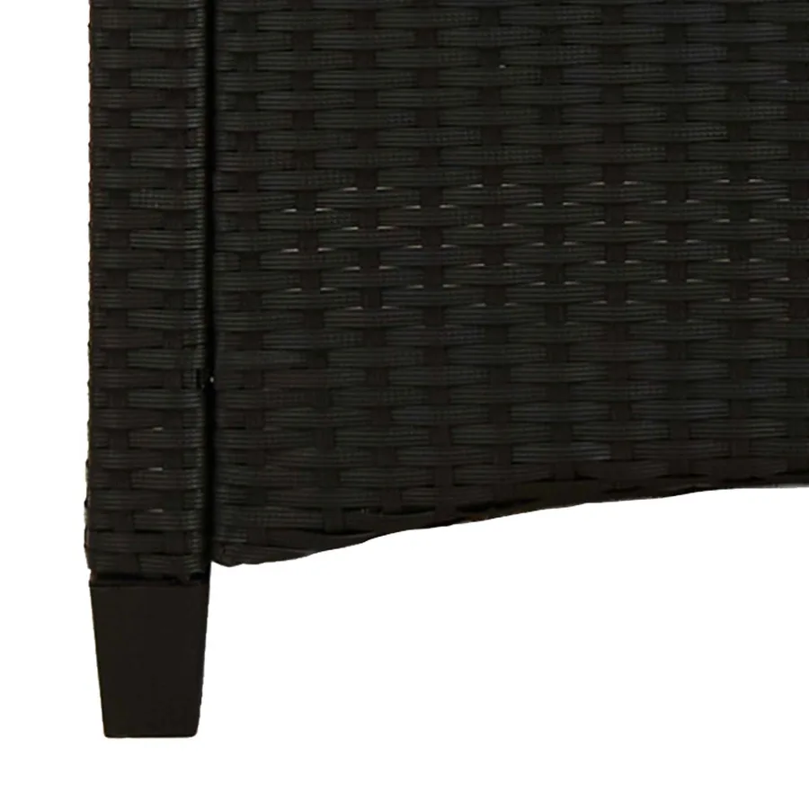 Banc de jardin avec oreiller Noir et Crème 105 x 60 x 112 cm - 5