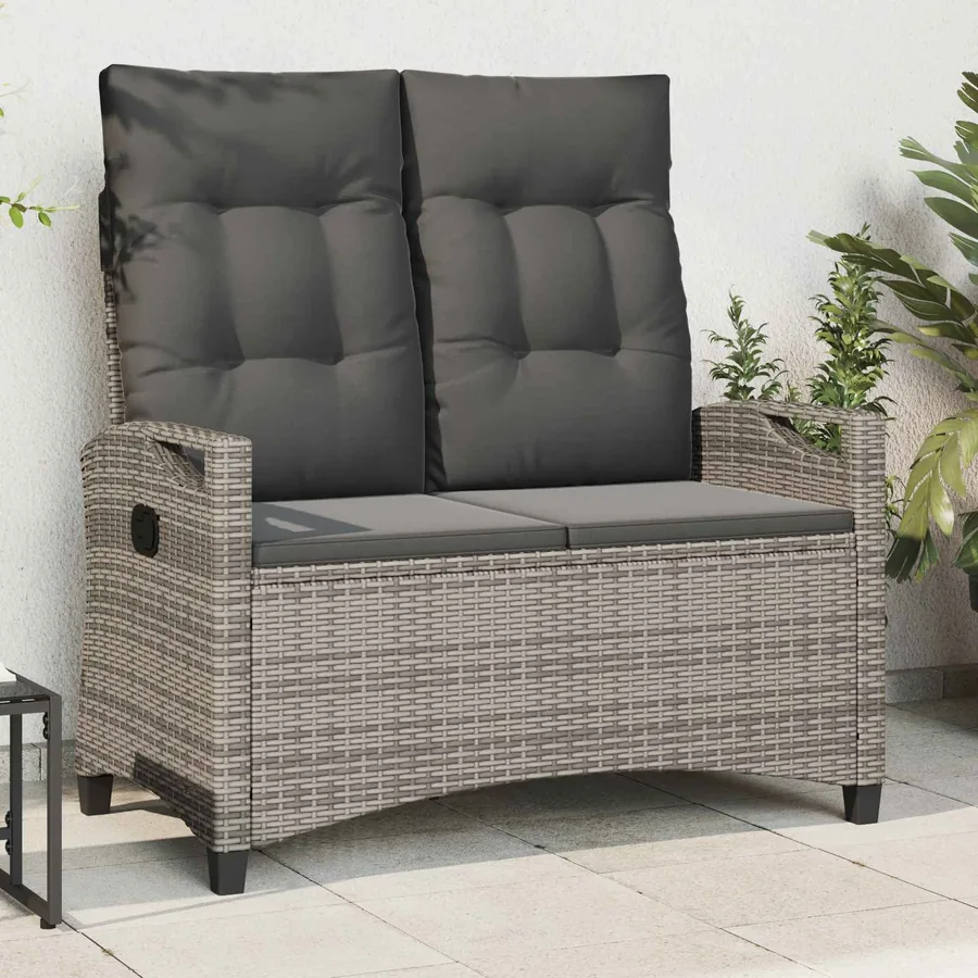 Banc de jardin Gris et Gris foncé 105 x 60 x 112 cm