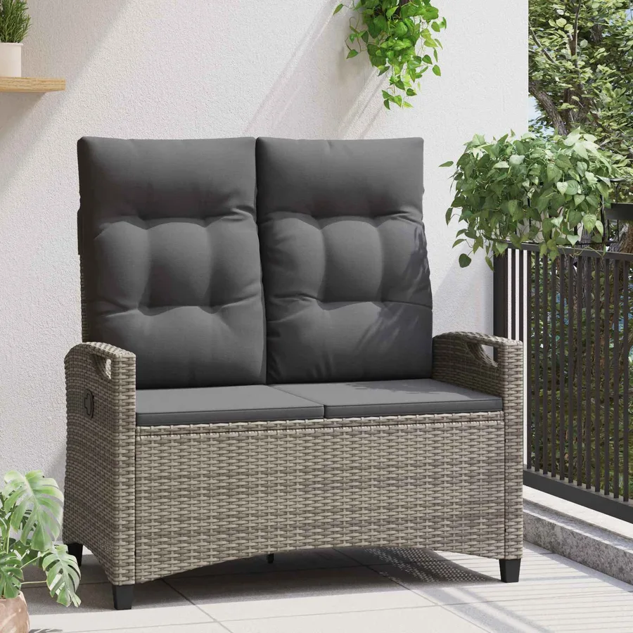 Banc de jardin Gris et Gris foncé 105 x 60 x 112 cm - 3
