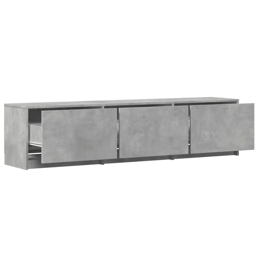 Meuble TV avec LED Béton 165 x 34 x 40 cm Bois d'ingénierie - 4