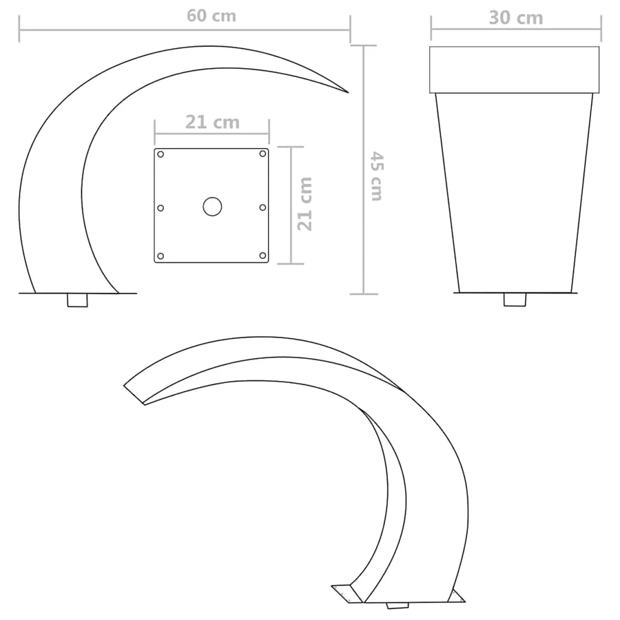 Fontaine cascade de piscine Acier inoxydable 45 x 30 x 60 cm - 9