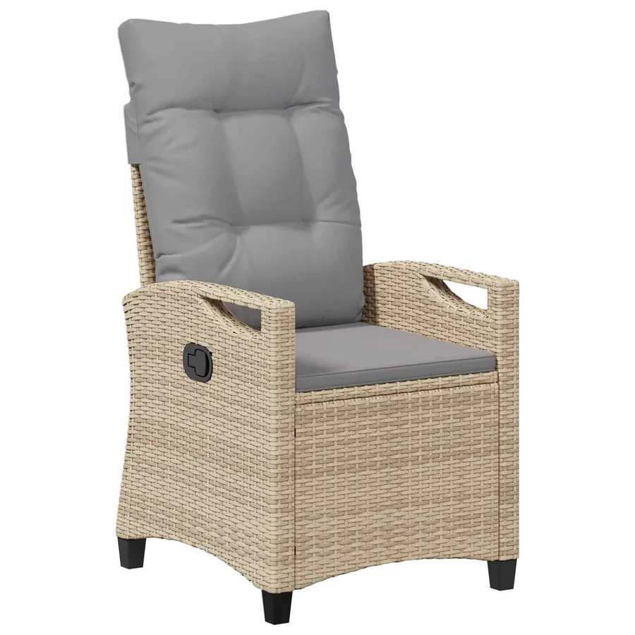 Chaise de jardin 2 pcs Beige et Gris clair 56 x 60 x 112 cm - 4