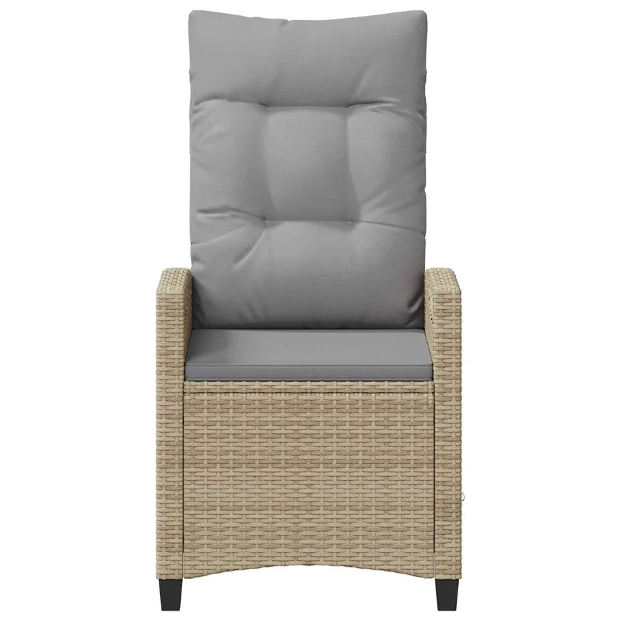 Chaise de jardin 2 pcs Beige et Gris clair 56 x 60 x 112 cm - 5