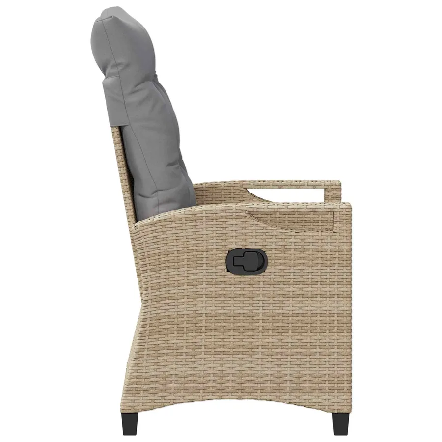 Chaise de jardin 2 pcs Beige et Gris clair 56 x 60 x 112 cm - 6