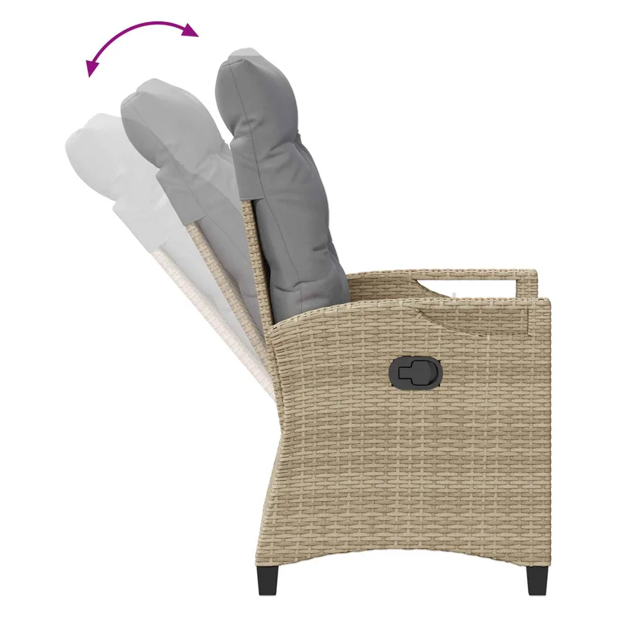 Chaise de jardin 2 pcs Beige et Gris clair 56 x 60 x 112 cm - 9