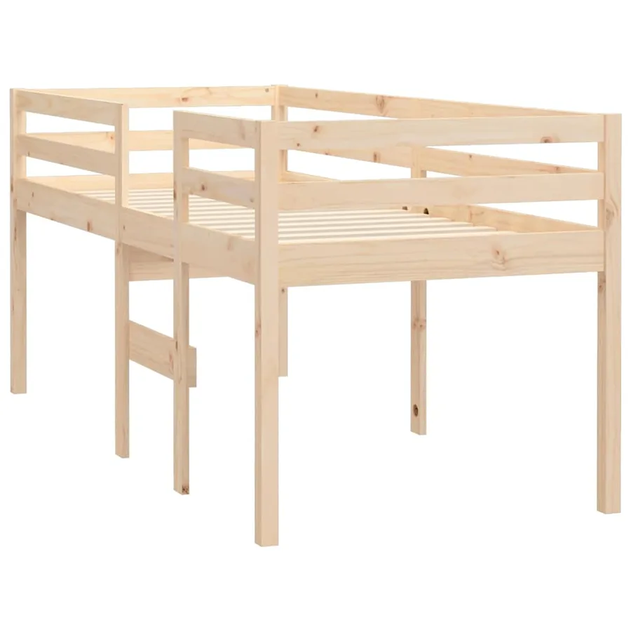 Lit haut sans matelas 75x190 cm bois de pin massif - 4