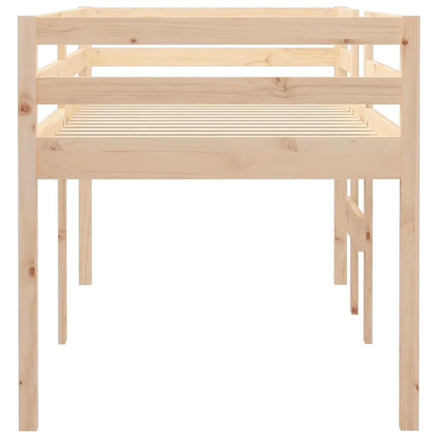 Lit haut sans matelas 75x190 cm bois de pin massif - 6