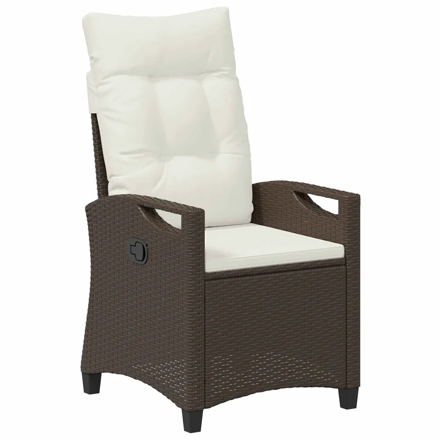 Chaise de jardin 2 pcs Marron et Crème 56 x 60 x 112 cm - 4