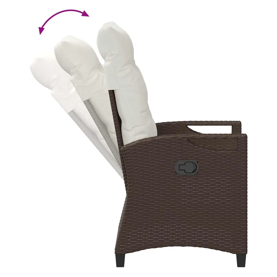 Chaise de jardin 2 pcs Marron et Crème 56 x 60 x 112 cm - 9