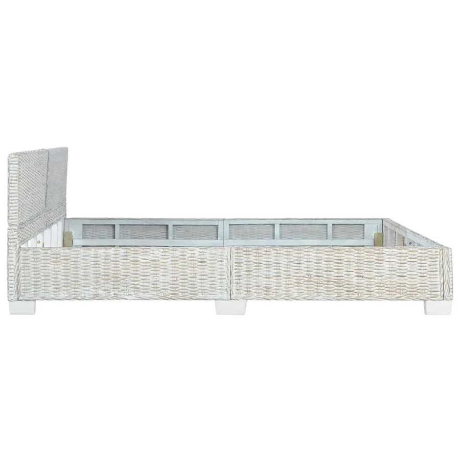Cadre de lit sans matelas Gris Rotin naturel 180x200 cm - 4