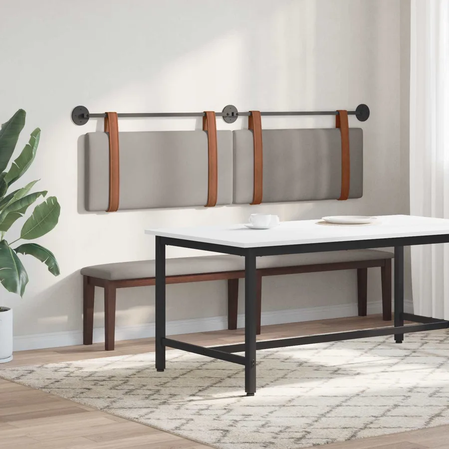 Tête de lit suspendue Taupe PU antique - 4
