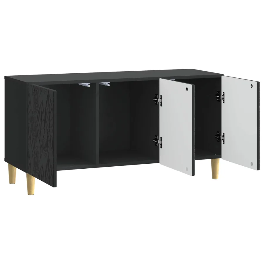 Meuble TV 99 x 34,5 x 50 cm Noir Bois d'ingénierie - 4
