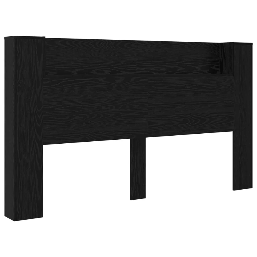 Cabinet de Tête de Lit avec LED Chêne Noir Bois d'ingénierie - 2