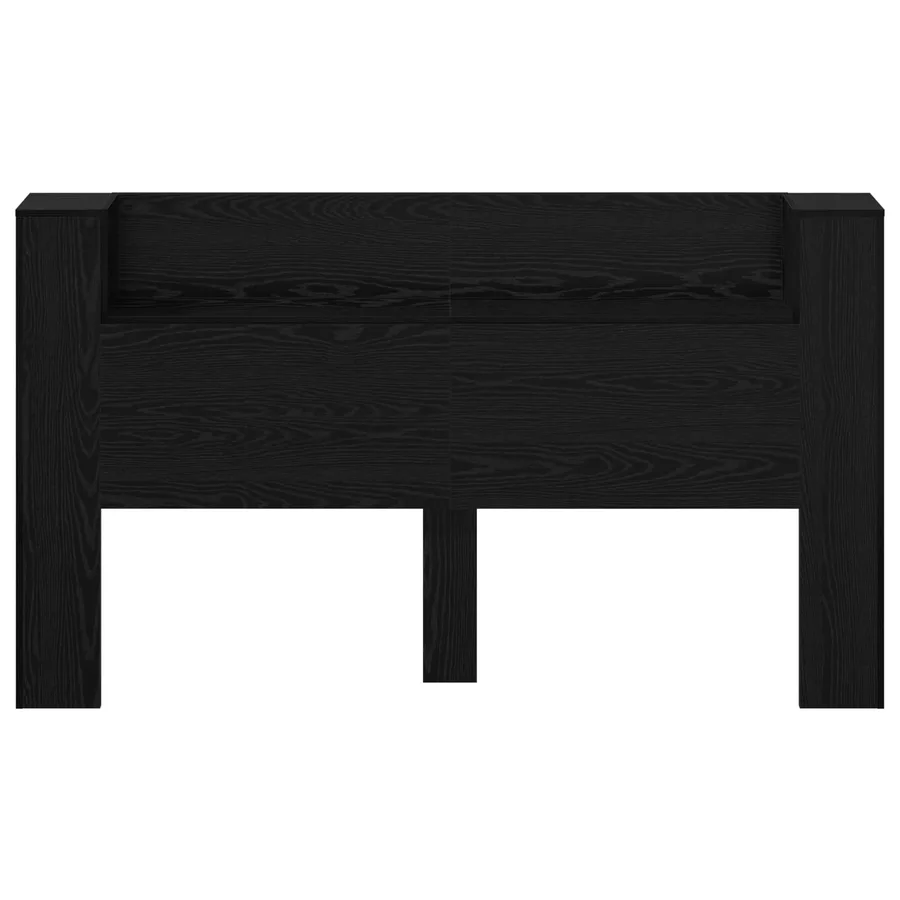 Cabinet de Tête de Lit avec LED Chêne Noir Bois d'ingénierie - 5