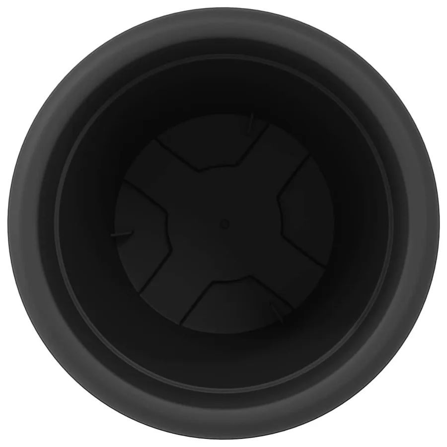 Pot à fleurs rond 6 pcs Noir Ø 26 x 21,5 cm Plastique - 6